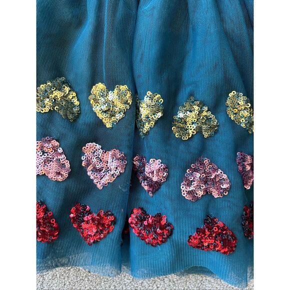 Mini Boden tulle sequin heart skirt, 5/6yrs $76 A43 - Picture 3 of 6